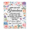 Personalized Happy Birthday Grandma Gifts From Granddaughter Blanket Butterfly Flower Present Birthday Gift For Grandma Gifts Customized Fleece Throw Blanket | teecentury