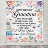 Personalized Happy Birthday Grandma Gifts From Granddaughter Blanket Butterfly Flower Present Birthday Gift For Grandma Gifts Customized Fleece Throw Blanket | teecentury