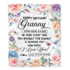Personalized Happy Birthday Granny Gifts From Granddaughter Blanket Butterfly Flower Present Birthday Gift For Granny Gifts Customized Fleece Throw Blanket | teecentury