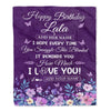 Personalized Happy Birthday Lala Birthday Gifts From Granddaughter Grandson Blanket Purple Floral Unique Birthday Gifts Lala Gifts Customized Fleece Blanket | teecentury