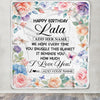 Personalized Happy Birthday Lala Gifts From Granddaughter Grandkids Blanket Butterfly Flower Present Birthday Gift For Lala Gifts Customized Fleece Blanket | teecentury