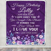 Personalized Happy Birthday Lolly Birthday Gifts From Granddaughter Grandson Blanket Purple Floral Unique Birthday Gifts Lolly Gifts Customized Fleece Blanket | teecentury