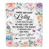 Personalized Happy Birthday Lolly Gifts From Granddaughter Grandkids Blanket Butterfly Flower Present Birthday Gift For Lolly Gifts Customized Fleece Blanket | teecentury