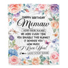 Personalized Happy Birthday Memaw Gifts From Granddaughter Grandkids Blanket Butterfly Flower Present Birthday Gift For Memaw Gifts Customized Fleece Blanket | teecentury