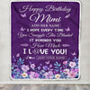 Personalized Happy Birthday Mimi Birthday Gifts From Granddaughter Grandson Blanket Purple Floral Unique Birthday Gifts Mimi Gifts Customized Fleece Blanket | teecentury