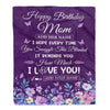 Personalized Happy Birthday Mom Birthday Gifts From Daughter Son Blanket Purple Floral Unique Birthday Gifts Mom Mother Gifts Customized Fleece Blanket | teecentury