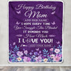 Personalized Happy Birthday Mom Birthday Gifts From Daughter Son Blanket Purple Floral Unique Birthday Gifts Mom Mother Gifts Customized Fleece Blanket | teecentury