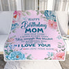Personalized Happy Birthday Mom Gifts From Daughter Son Blanket Floral Flower Birthday Gifts For Mom Mother Gifts For Birthday Customized Fleece Blanket | teecentury