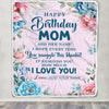 Personalized Happy Birthday Mom Gifts From Daughter Son Blanket Floral Flower Birthday Gifts For Mom Mother Gifts For Birthday Customized Fleece Blanket | teecentury