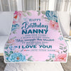 Personalized Happy Birthday Nanny Gifts From Kids Blanket Floral Flower Birthday Gifts For Nanny Gifts For Birthday Customized Fleece Throw Blanket | teecentury