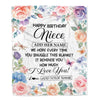 Personalized Happy Birthday Niece Gifts From Aunt Uncle Blanket Butterfly Flower Present Birthday Gift For Niece Gifts Customized Fleece Throw Blanket | teecentury
