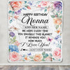 Personalized Happy Birthday Nonna Gifts From Granddaughter Grandkids Blanket Butterfly Flower Present Birthday Gift For Nonna Gifts Customized Fleece Blanket | teecentury