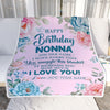 Personalized Happy Birthday Nonna Gifts From Granddaughter Grandson Blanket Floral Flower Birthday Gifts For Nonna Gifts Birthday Customized Fleece Blanket | teecentury