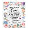 Personalized Happy Birthday Oma Gifts From Granddaughter Grandkids Blanket Butterfly Flower Present Birthday Gift For Oma Gifts Customized Fleece Throw Blanket | teecentury