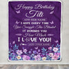 Personalized Happy Birthday Titi Birthday Gifts From Niece Nephew Blanket Purple Floral Unique Birthday Gifts Titi Gifts Customized Fleece Throw Blanket | teecentury