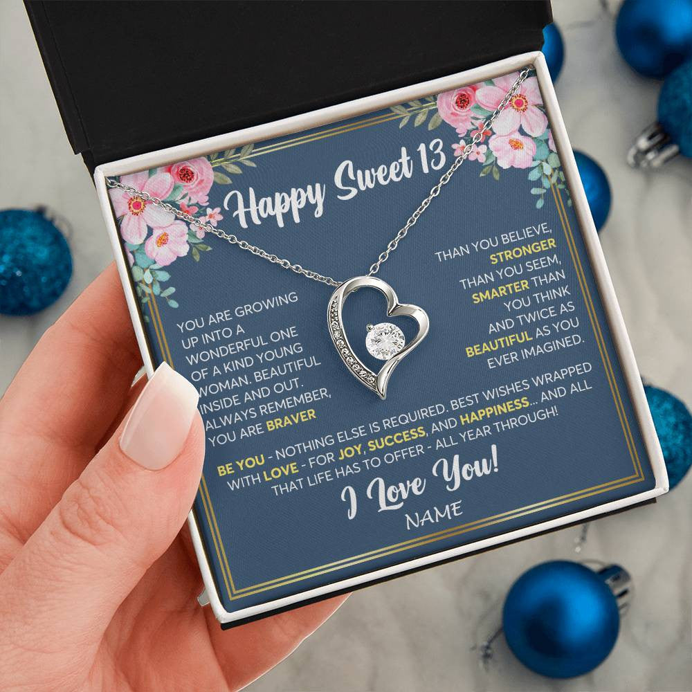 13th Birthday Gift For Her - Necklace For 13 Year Old Birthday Beautiful Womens Birthday Pendant