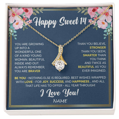 14th Birthday Gift for Her - Necklace for 14 Year Old Birthday - Beautiful Teenage Girl Birthday Pendant 18K Yellow Gold Finish / Standard Box