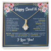 Alluring Beauty Necklace 18K Yellow Gold Finish | Personalized Happy Sweet 16 For Girls Necklace Sweet Sixteen 16th Birthday Gifts For 16 Sixteen Old For Girl Niece Daughter Customized Gift Box Message Card | teecentury