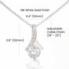 Alluring Beauty Necklace 14K White Gold Finish | Personalized Happy Sweet 16 For Girls Necklace Sweet Sixteen 16th Birthday Gifts For 16 Sixteen Old For Girl Niece Daughter Customized Gift Box Message Card | teecentury