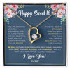 Forever Love Necklace 18K Yellow Gold Finish | Personalized Happy Sweet 16 For Girls Necklace Sweet Sixteen 16th Birthday Gifts For 16 Sixteen Old For Girl Niece Daughter Customized Gift Box Message Card | teecentury