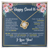 Love Knot Necklace 18K Yellow Gold Finish | Personalized Happy Sweet 16 For Girls Necklace Sweet Sixteen 16th Birthday Gifts For 16 Sixteen Old For Girl Niece Daughter Customized Gift Box Message Card | teecentury