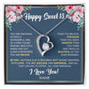 Forever Love Necklace 14K White Gold Finish | Personalized Happy Sweet 18 For Girls Necklace Sweet Eighteen 18th Birthday Gifts For 18 Eighteen Old For Girl Niece Daughter Customized Gift Box Message Card | teecentury