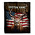 Personalized Hunting Blanket American Flag Deer For Son Dad Grandpa Papa Uncle Husband Hunter For Men Birthday Customized Christmas Fleece Throw Blanket Blanket | Teecentury.com
