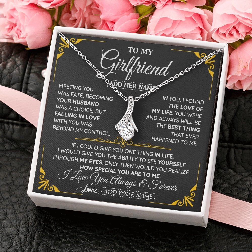 Alluring Beauty Necklace 14K White Gold Finish | 2 | Personalized Jewelry To My Girlfriend Necklace Metting You Gift For Girlfriend Romantic Birthday Gifts Valentines Christmas Custom Gift Box Message Card | https://teecentury.