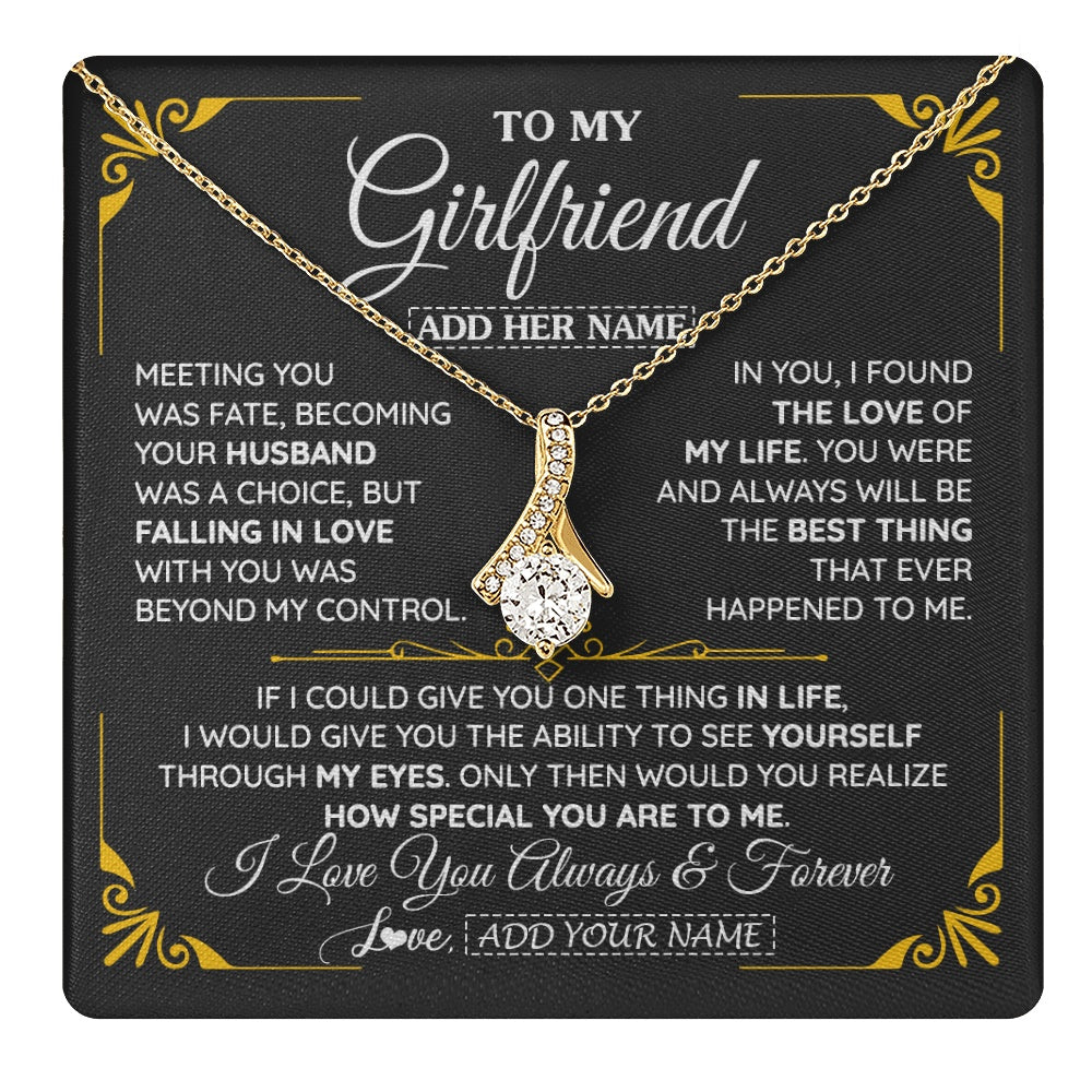 Alluring Beauty Necklace 18K Yellow Gold Finish | 1 | Personalized Jewelry To My Girlfriend Necklace Metting You Gift For Girlfriend Romantic Birthday Gifts Valentines Christmas Custom Gift Box Message Card | https://teecentury.