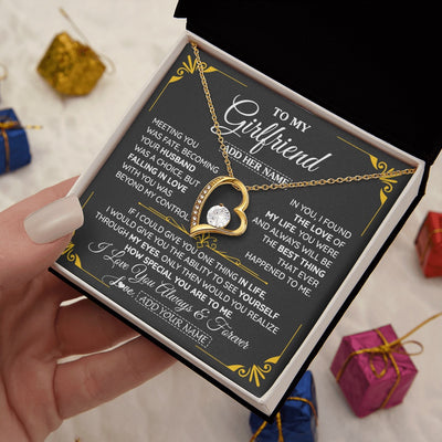 Forever Love Necklace 18K Yellow Gold Finish | 2 | Personalized Jewelry To My Girlfriend Necklace Metting You Gift For Girlfriend Romantic Birthday Gifts Valentines Christmas Custom Gift Box Message Card | https://teecentury.