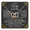 Interlocking Hearts Necklace Stainless Steel & Rose Gold Finish | 1 | Personalized Jewelry To My Wife Necklace From Husband Metting You Gift For Wife Romantic Birthday Valentines For Her Christmas Custom Gift Box Message Card | https://teecentury.
