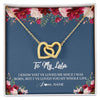 Interlocking Hearts Necklace 18K Yellow Gold Finish | Personalized Lala Necklace From Grandkids Granddaughter Grandson I've Loved You My Whole Life Floral Lala Birthday Mothers Day Christmas Customized Message Card | teecentury