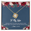Love Knot Necklace 18K Yellow Gold Finish | Personalized Lala Necklace From Grandkids Granddaughter Grandson I've Loved You My Whole Life Floral Lala Birthday Mothers Day Christmas Customized Message Card | teecentury