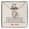 Forever Love Necklace 18K Yellow Gold Finish | Personalized Lala Necklace From Grandkids Granddaughter Grandson You're Always In My Heart Lala Birthday Mothers Day Christmas Customized Gift Box Message Card | teecentury