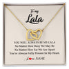 Interlocking Hearts Necklace 18K Yellow Gold Finish | Personalized Lala Necklace From Grandkids Granddaughter Grandson You're Always In My Heart Lala Birthday Mothers Day Christmas Customized Gift Box Message Card | teecentury