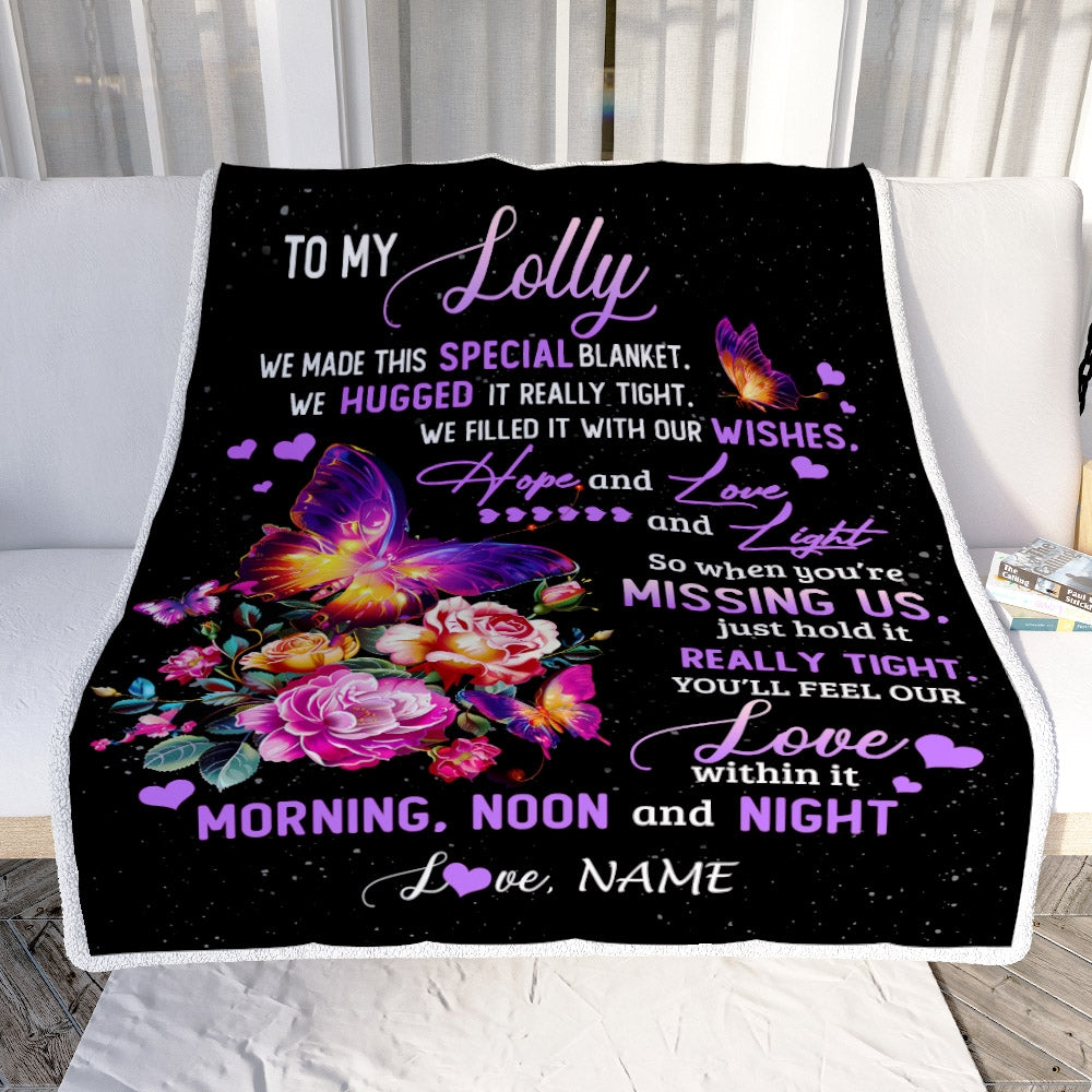 Personalized Lolly Blanket From Grandkids Granddaughter We Made This Special Blanket Flower Lolly Birthday Mothers Day Christmas Customized Fleece Blanket | teecentury