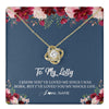 Love Knot Necklace 18K Yellow Gold Finish | 1 | Personalized Lolly Necklace From Grandkids Granddaughter Grandson I've Loved You My Whole Life Floral Lolly Birthday Mothers Day Christmas Customized Message Card | teecentury.myshopify