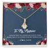 Alluring Beauty Necklace 18K Yellow Gold Finish | Personalized Mamaw Necklace From Grandkids Granddaughter Grandson I've Loved You My Whole Life Floral Mamaw Birthday Mothers Day Christmas Customized Message Card | teecentury