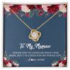 Love Knot Necklace 18K Yellow Gold Finish | Personalized Mamaw Necklace From Grandkids Granddaughter Grandson I've Loved You My Whole Life Floral Mamaw Birthday Mothers Day Christmas Customized Message Card | teecentury