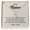 Alluring Beauty Necklace 18K Yellow Gold Finish | Personalized Mamaw Necklace From Grandkids Granddaughter Grandson You're Always In My Heart Mamaw Birthday Mothers Day Jewelry Customized Gift Box Message Card | teecentury