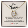 Forever Love Necklace 18K Yellow Gold Finish | Personalized Mamaw Necklace From Grandkids Granddaughter Grandson You're Always In My Heart Mamaw Birthday Mothers Day Jewelry Customized Gift Box Message Card | teecentury