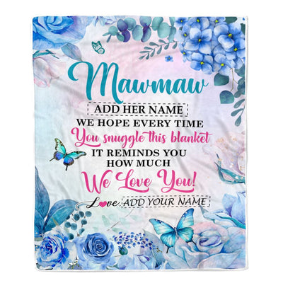 Personalized Mawmaw Blanket From Grandkids Granddaughter Floral Print We Love You Mawmaw Birthday Gifts Mothers Day Christmas Customized Fleece Blanket | teecentury