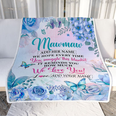 Personalized Mawmaw Blanket From Grandkids Granddaughter Floral Print We Love You Mawmaw Birthday Gifts Mothers Day Christmas Customized Fleece Blanket | teecentury
