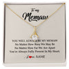 Alluring Beauty Necklace 18K Yellow Gold Finish | Personalized Memaw Necklace From Grandkids Granddaughter Grandson You're Always In My Heart Memaw Birthday Mothers Day Jewelry Customized Gift Box Message Card | teecentury