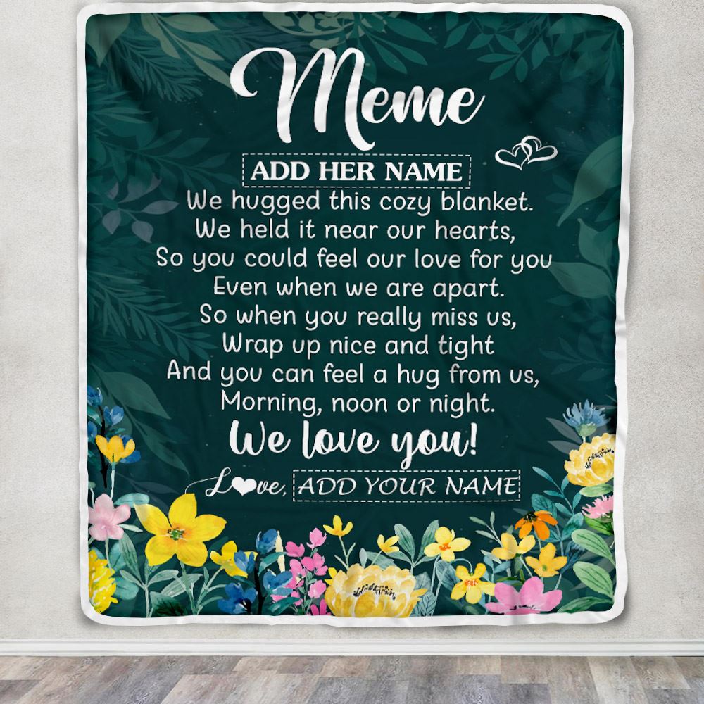 Personalized Meme Blanket From Granddaughter Grandchildren Floral Green We Love You Meme Birthday Gifts Mothers Day Christmas Customized Fleece Blanket | teecentury