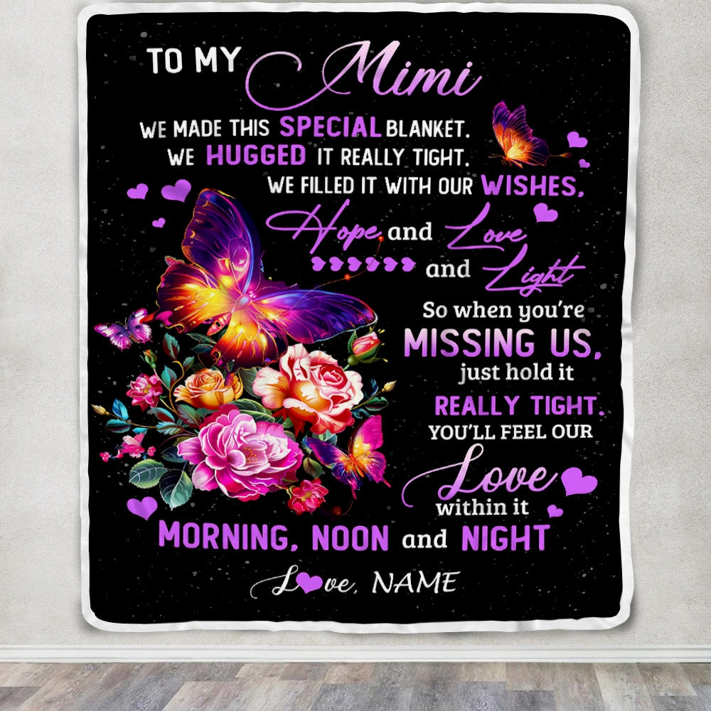 Personalized Mimi Blanket From Grandkids Granddaughter We Made This Special Blanket Flower Mimi Birthday Mothers Day Christmas Customized Fleece Blanket | teecentury