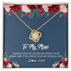 Love Knot Necklace 18K Yellow Gold Finish | Personalized Mimi Necklace From Grandkids Granddaughter Grandson I've Loved You My Whole Life Floral Mimi Birthday Mothers Day Christmas Customized Message Card | teecentury