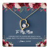 Forever Love Necklace 18K Yellow Gold Finish | 1 | Personalized Mom Necklace From Daughter Son I've Loved You My Whole Life Floral Mom Birthday Mothers Day Christmas Customized Message Card | teecentury
