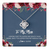 Love Knot Necklace 14K White Gold Finish | 1 | Personalized Mom Necklace From Daughter Son I've Loved You My Whole Life Floral Mom Birthday Mothers Day Christmas Customized Message Card | teecentury
