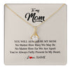 Alluring Beauty Necklace 18K Yellow Gold Finish | 1 | Personalized Mom Necklace From Daughter Son You're Always In My Heart Mom Birthday Mothers Day Christmas Jewelry Pendant Customized Gift Box Message Card | teecentury